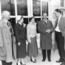 Louis Freye of Welcoming Committee Greets the "Mayor of the Day"